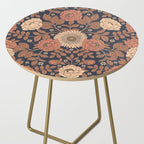 Peach, Dusty Rose, Mauve & Blue-Gray Floral Pattern Side Table Gallery Image 2