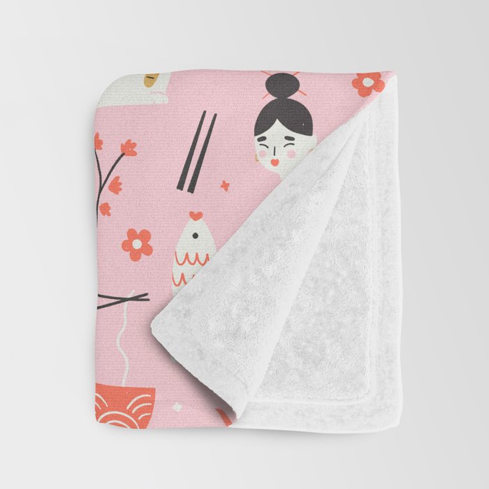 Dreaming of Japan Pattern Throw Blanket Gallery Image 3