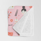 Dreaming of Japan Pattern Throw Blanket Gallery Image 3