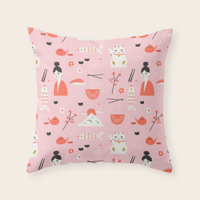 Dreaming of Japan Pattern Throw Pillow Gallery Image 6