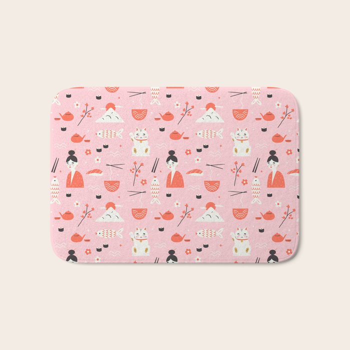 Dreaming of Japan Pattern Bath Mat Gallery Image 1