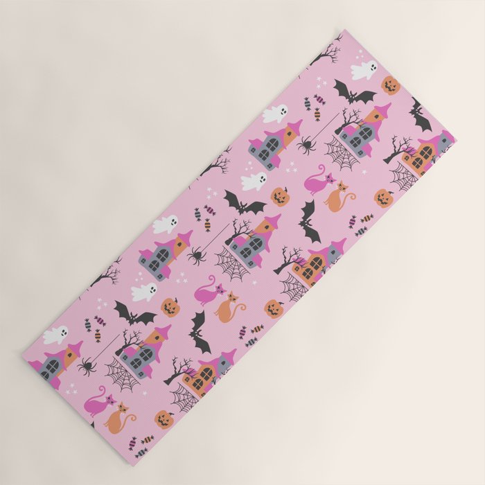 Pink Halloween pastel spooky party Yoga Mat Gallery Image 1