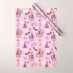 Pink Halloween pastel spooky party Wrapping Paper Gallery Image 1