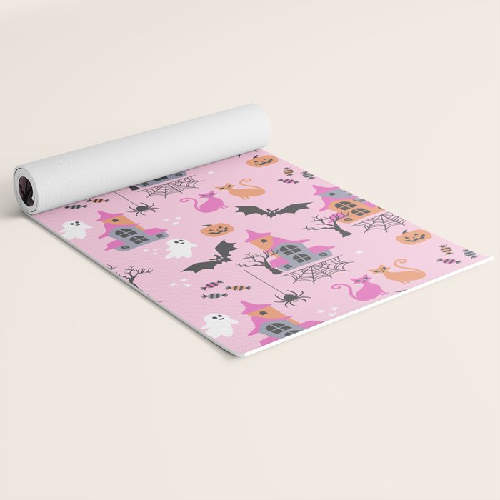 Pink Halloween pastel spooky party Yoga Mat Gallery Image 2