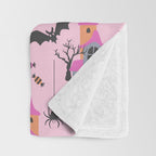 Pink Halloween pastel spooky party Throw Blanket Gallery Image 3
