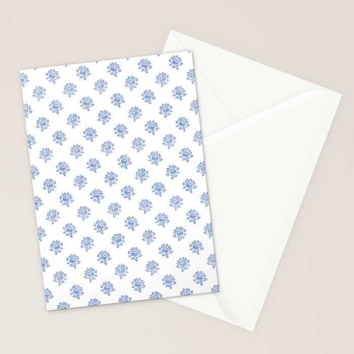 Small Distressed Block Print - Cobalt Stationery Card Gallery Image 2