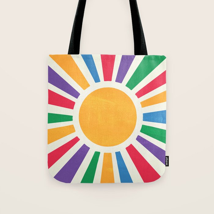 Retro Sunrise 2: 80s Rainbow Edition Tote Bag Gallery Image 1