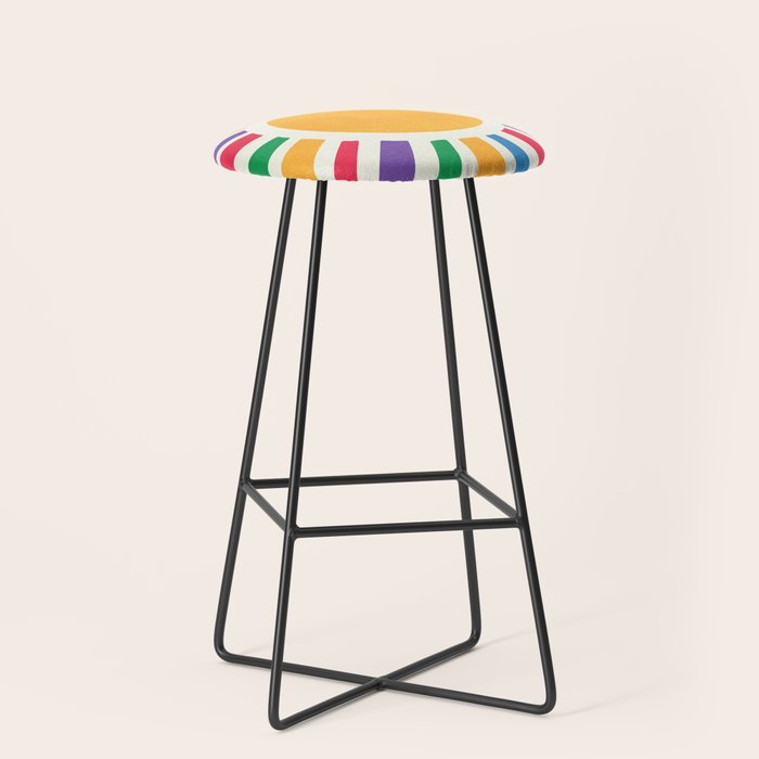 Retro Sunrise 2: 80s Rainbow Edition Stool Gallery Image 1