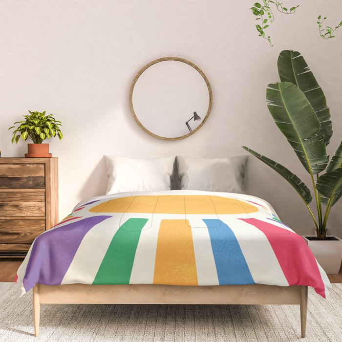 Retro Sunrise 2: 80s Rainbow Edition Comforter Gallery Image 3