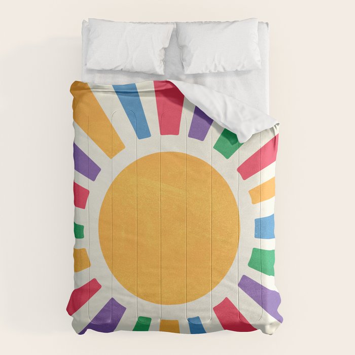 Retro Sunrise 2: 80s Rainbow Edition Comforter Gallery Image 1