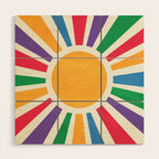 Retro Sunrise 2: 80s Rainbow Edition Wood Wall Art Gallery Image 1