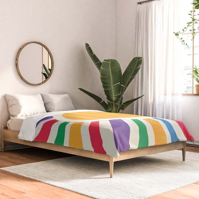 Retro Sunrise 2: 80s Rainbow Edition Comforter Gallery Image 2