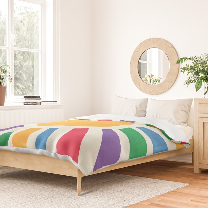 Retro Sunrise 2: 80s Rainbow Edition Duvet Cover Gallery Image 2