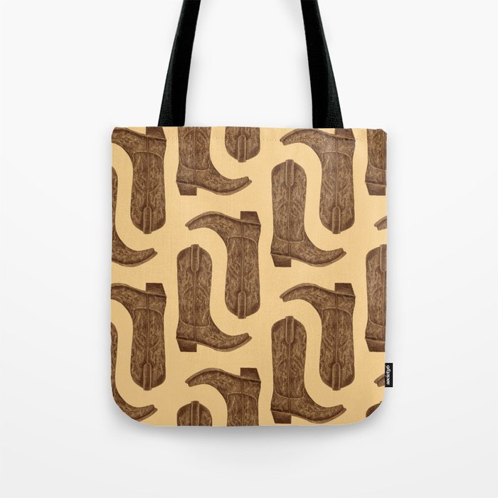 Brown Cowgirl Boot Tote Bag Gallery Image 1