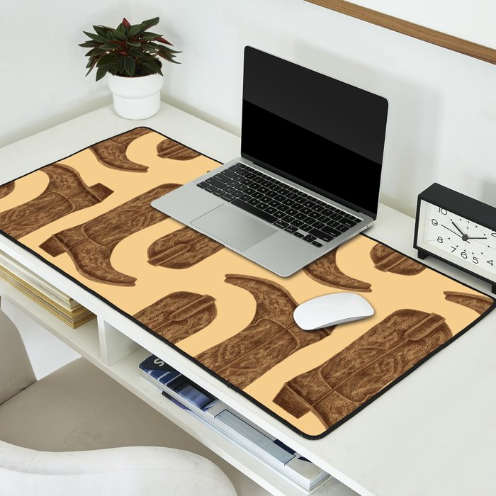 Brown Cowgirl Boot Desk Mat Gallery Image 2