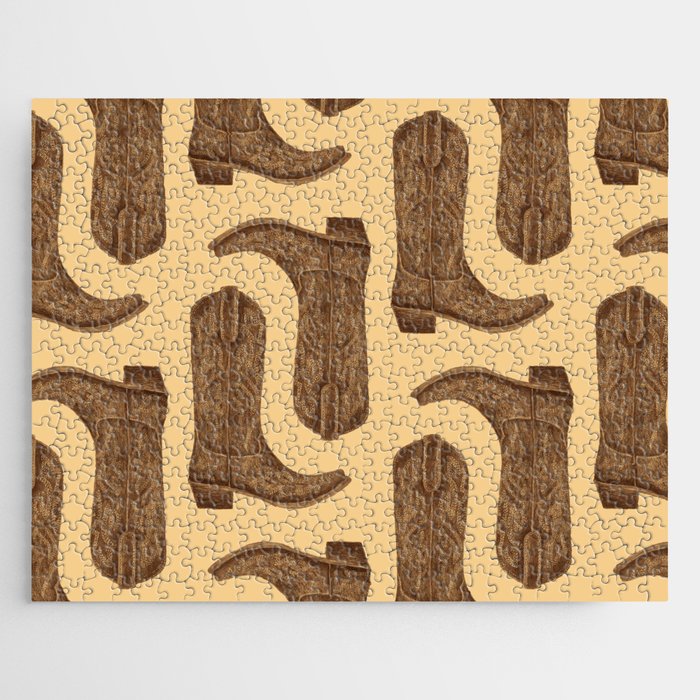Brown Cowgirl Boot Jigsaw Puzzle Gallery Image 1