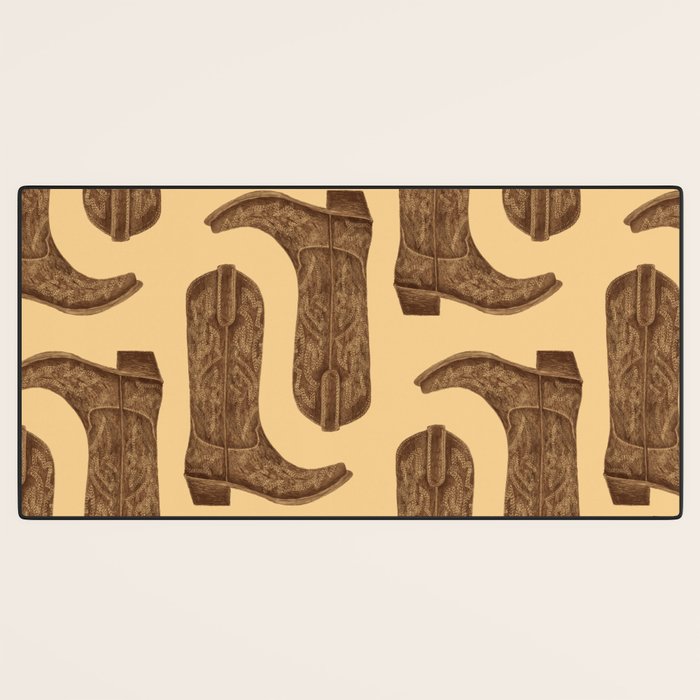 Brown Cowgirl Boot Desk Mat Gallery Image 3