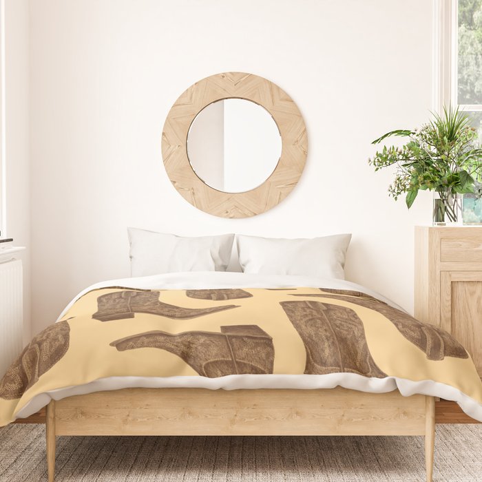 Brown Cowgirl Boot Duvet Cover Gallery Image 3