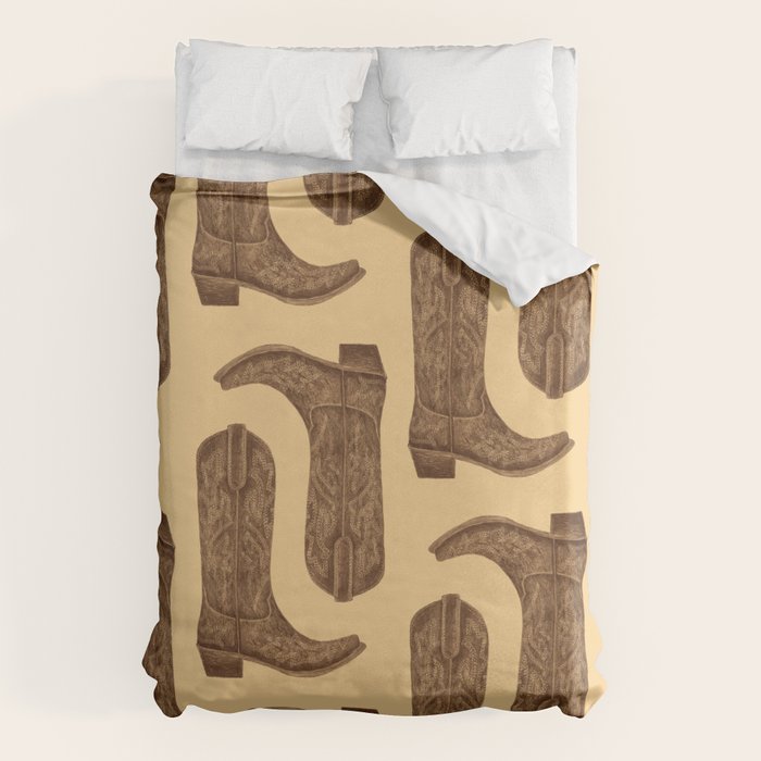 Brown Cowgirl Boot Duvet Cover Gallery Image 6