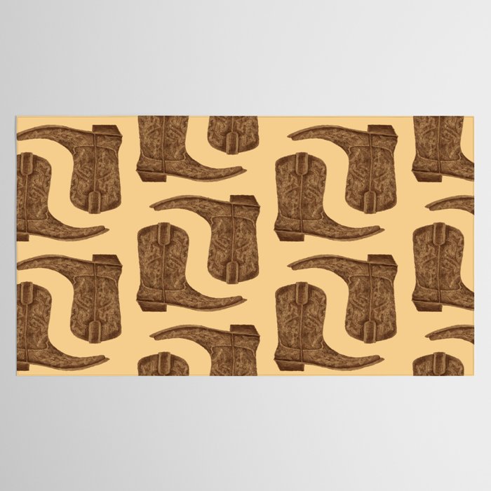 Brown Cowgirl Boot Tablecloth Gallery Image 2