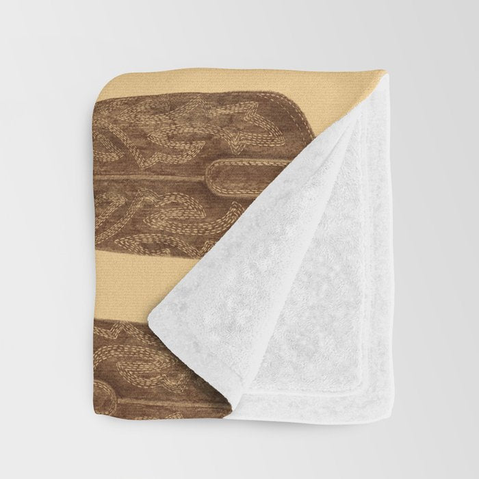 Brown Cowgirl Boot Throw Blanket Gallery Image 3
