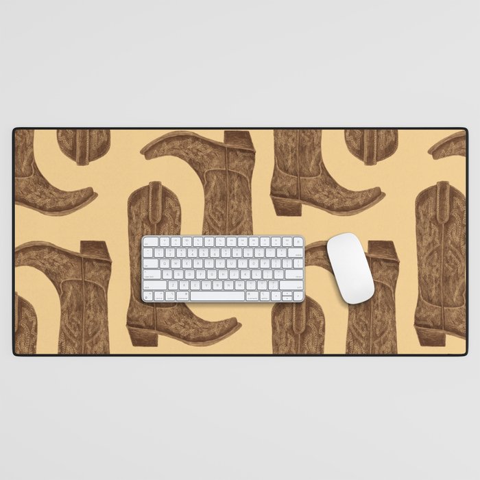 Brown Cowgirl Boot Desk Mat Gallery Image 1