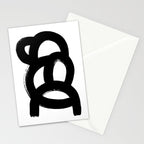 Black & White Minimalist Abstract Mid century Ink Art Dark Brush Strokes Stationery Card Gallery Image 2