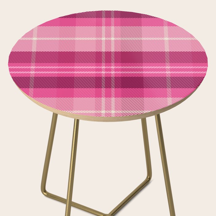 Tartan Plaid - Peppermint Pink Side Table Gallery Image 2