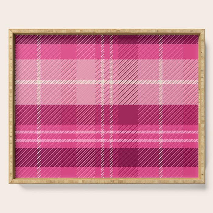 Tartan Plaid - Peppermint Pink Serving Tray Gallery Image 1