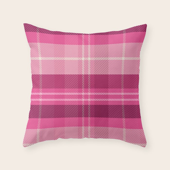 Tartan Plaid - Peppermint Pink Throw Pillow Gallery Image 6