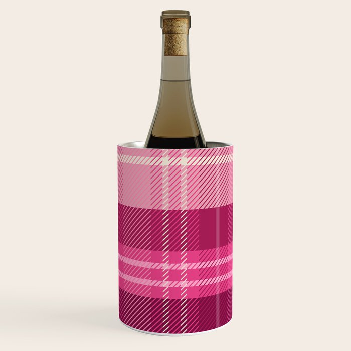 Tartan Plaid - Peppermint Pink Wine Chiller Gallery Image 1