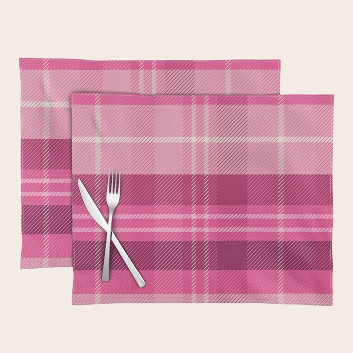 Tartan Plaid - Peppermint Pink Placemat Gallery Image 1