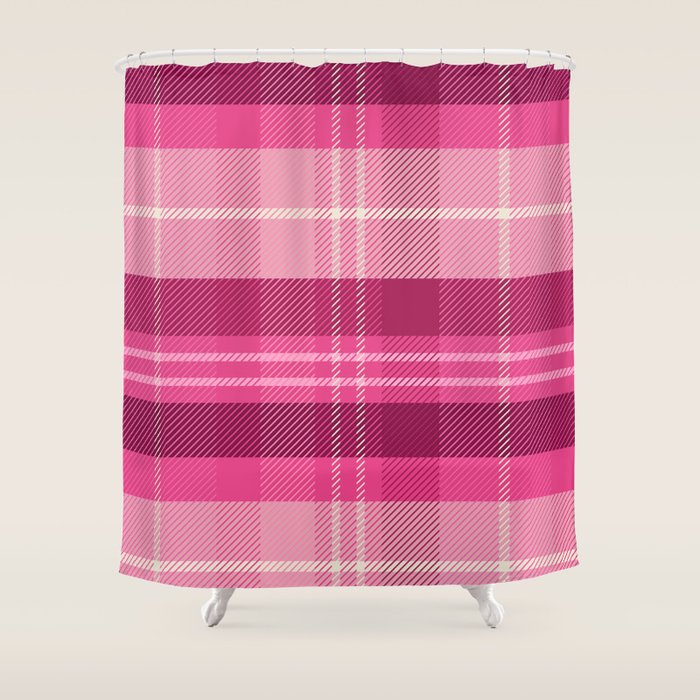 Tartan Plaid - Peppermint Pink Shower Curtain Gallery Image 1