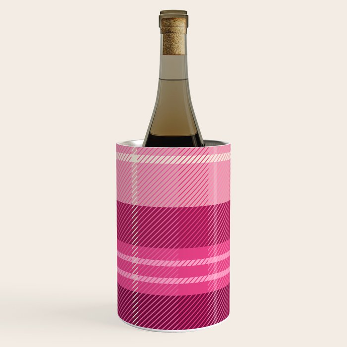 Tartan Plaid - Peppermint Pink Wine Chiller Gallery Image 2