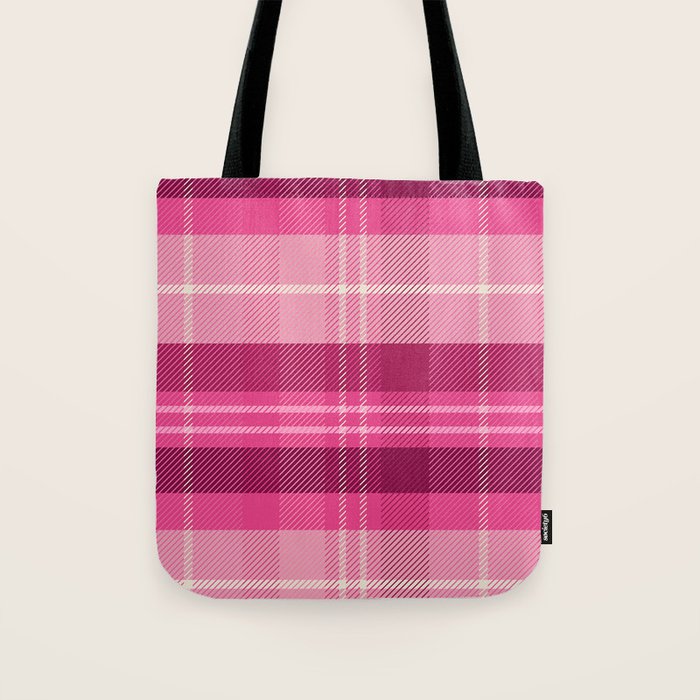 Tartan Plaid - Peppermint Pink Tote Bag Gallery Image 1
