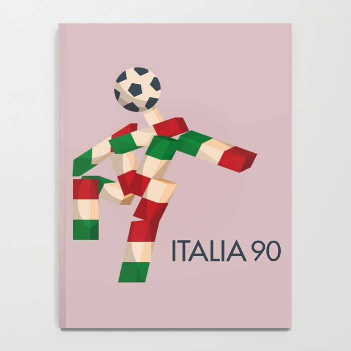 Vintage World Cup poster, Ciao, Italia 90 mascot, old football print Notebook Gallery Image 4