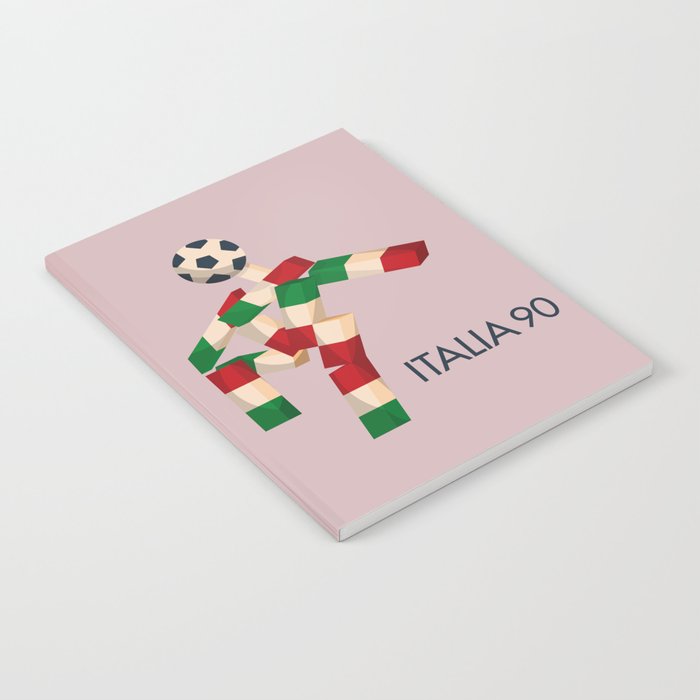 Vintage World Cup poster, Ciao, Italia 90 mascot, old football print Notebook Gallery Image 2