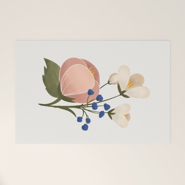 Delicate florals Welcome Mat Gallery Image 1