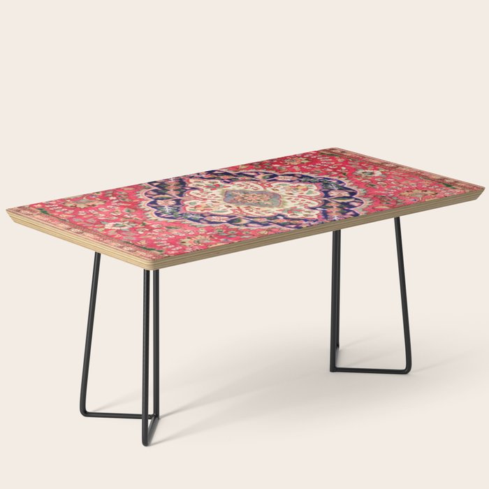Tabriz Antique Persian Rug Print Coffee Table Gallery Image 1