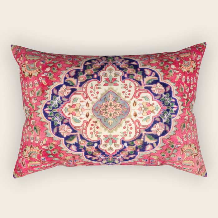 Tabriz Antique Persian Rug Print Rectangular Pillow Gallery Image 1