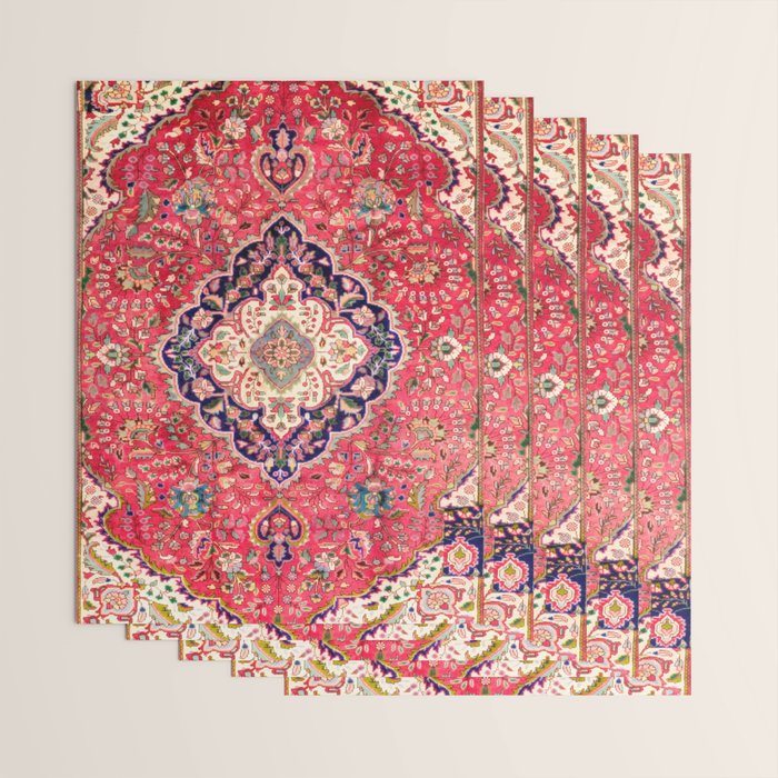 Tabriz Antique Persian Rug Print Wrapping Paper Gallery Image 3