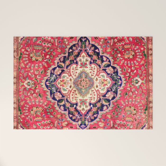 Tabriz Antique Persian Rug Print Welcome Mat Gallery Image 1