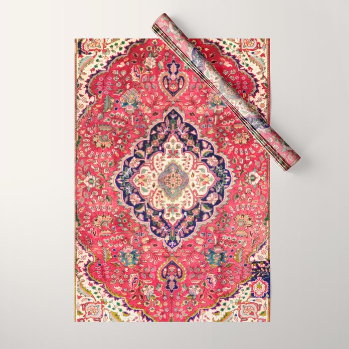 Tabriz Antique Persian Rug Print Wrapping Paper Gallery Image 1