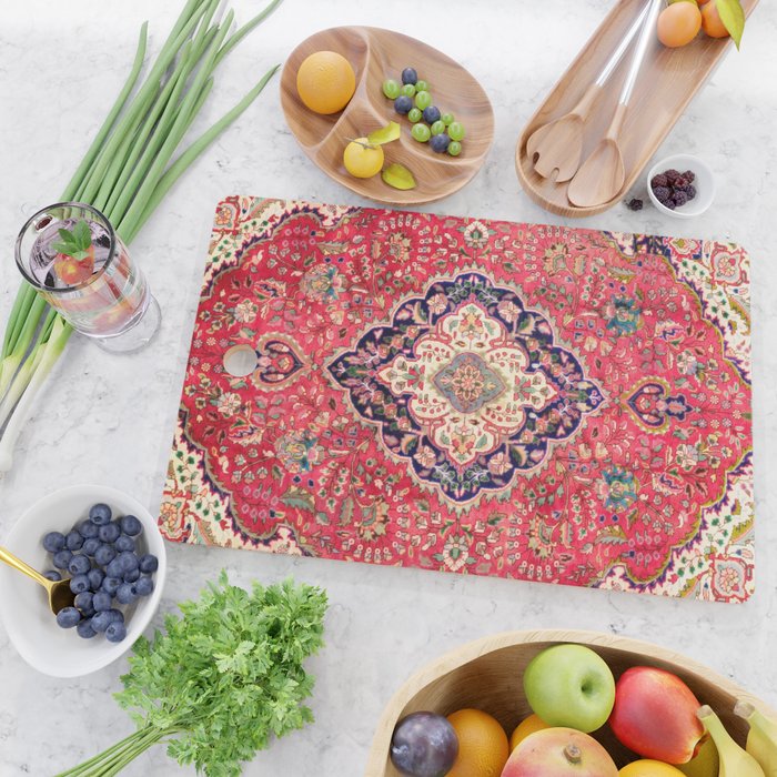 Tabriz Antique Persian Rug Print Cutting Board Gallery Image 2