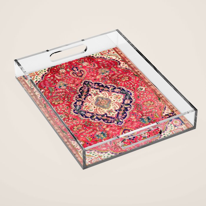 Tabriz Antique Persian Rug Print Acrylic Tray Gallery Image 1