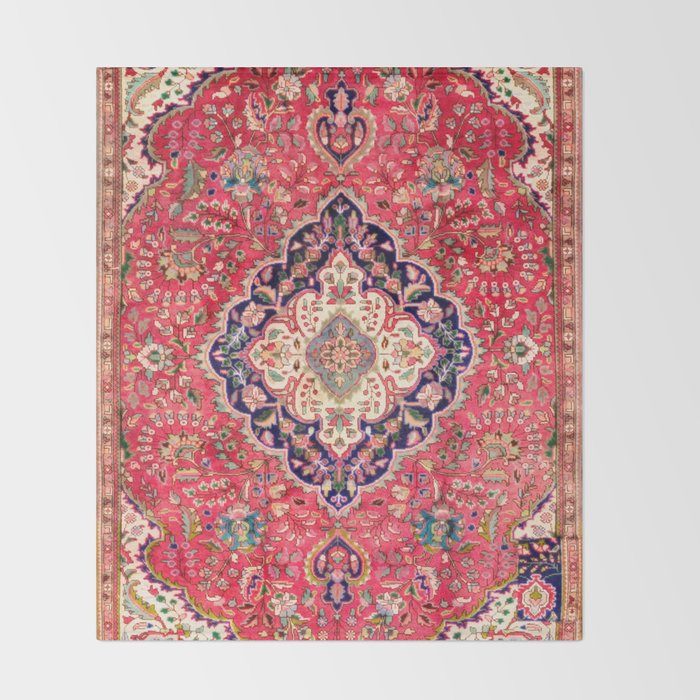 Tabriz Antique Persian Rug Print Throw Blanket Gallery Image 2