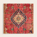 Tabriz Antique Persian Rug Print Wood Wall Art Gallery Image 1