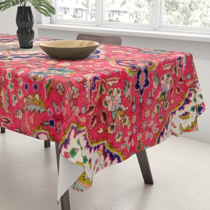 Tabriz Antique Persian Rug Print Tablecloth Gallery Image 3