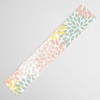 Festive, Abstract, Floral Prints, Coral, Green, Yellow Table Runner Gallery Image 3