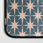 Mid Century Modern Atomic Stars Pattern in Steel Teal Blue and Pale Blush Pink Laptop Sleeve Gallery Image 3